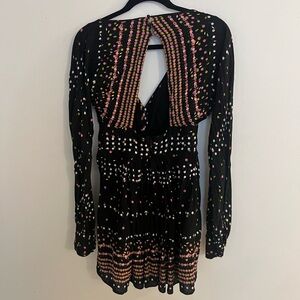 Free People - Black and Pink Patterned Dress